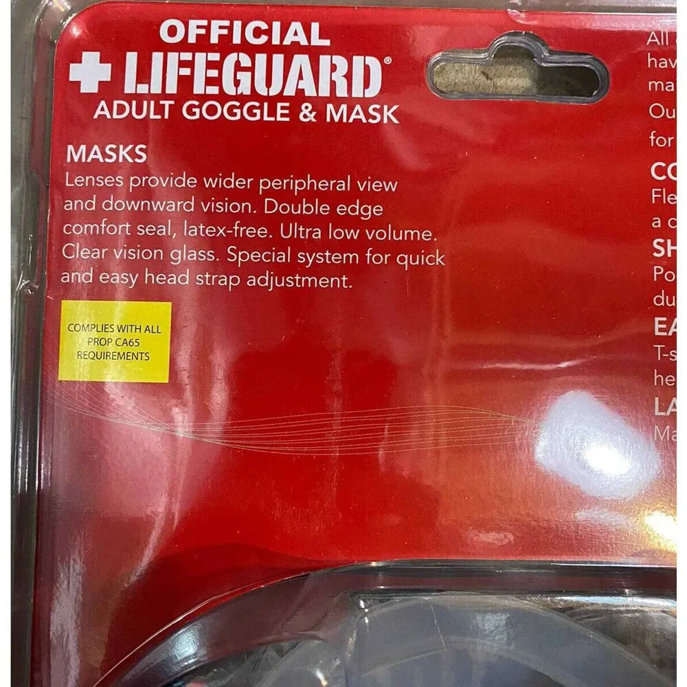 OFFICIAL LIFEGUARD ADULT DIVING MASK &‎ Googles Combo LATEX FREE